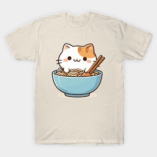 Cute Kitten in a bowl of ramen T-Shirt